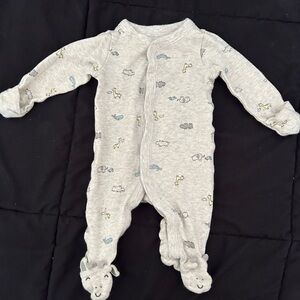 Adorable Gray Animal Print Kids One Piece